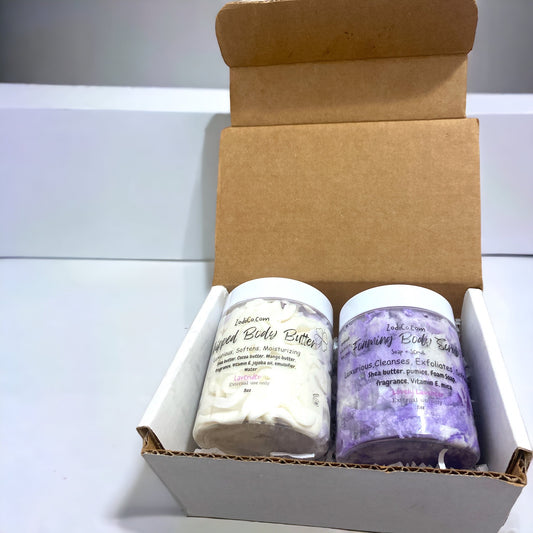 Body Butter & Foaming Body Scrub Set 8oz