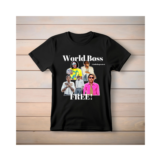 Vybz kartel, world boss, tshirt, black, unisex