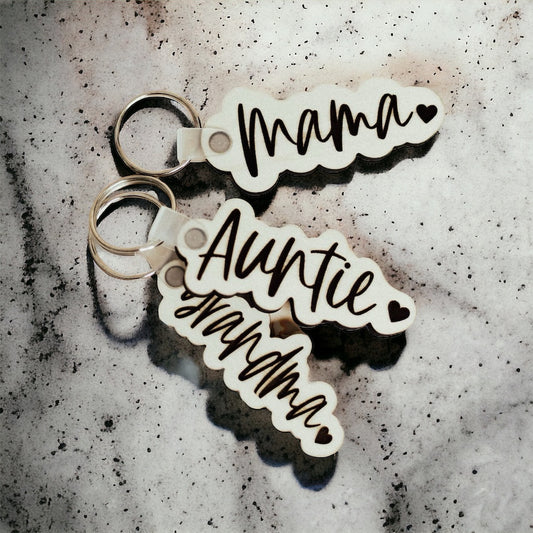 Mama auntie Grandma keychain