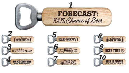 Custom Wooden Bottle Opener, Wedding Favors for Guests, Personalized Groomsmen Gift, Party Favors, Business Promotional Items