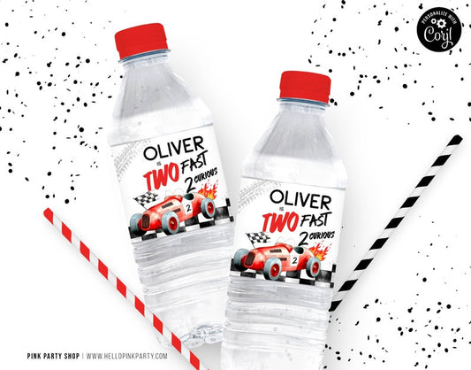 Custom RaceCar Chip bag & Water bottle label (12each)