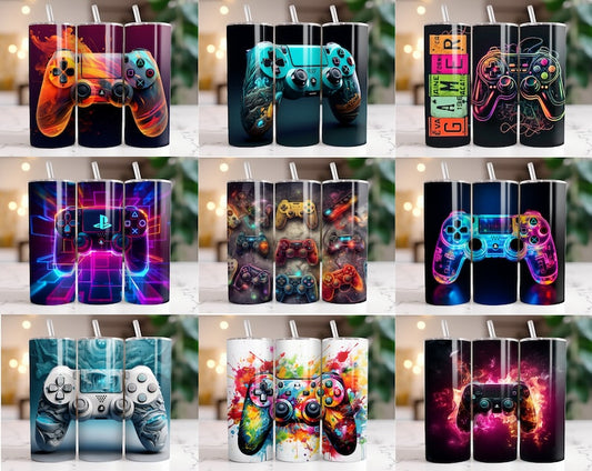 Gamer Tumbler Wrap Bundle, 3D Game Controller