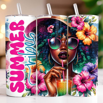 Summer Vibes 20oz Tumbler with Straw
